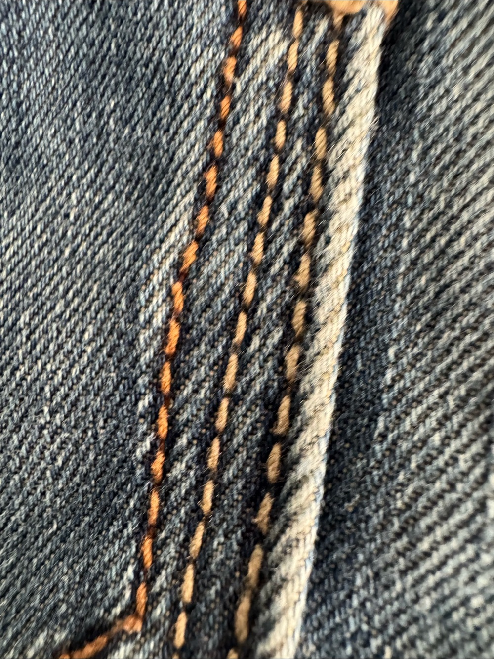 Vintage LEVI'S 514 Jeans Slim Straight 36 x 30 Leather Trim & Multicolor Threads - Picture 11 of 14